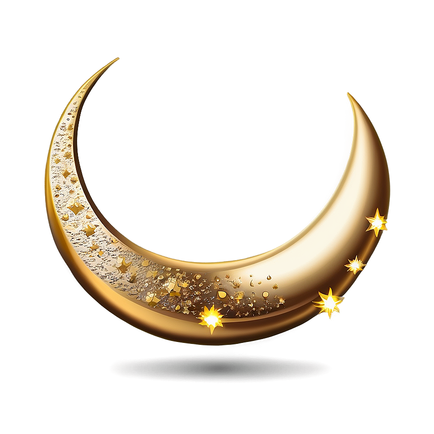 Golden Crescent Moon Png 44