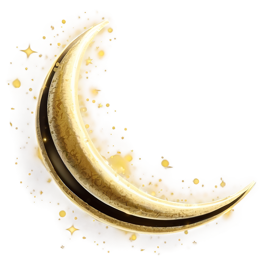 Golden Crescent Moon Png 90