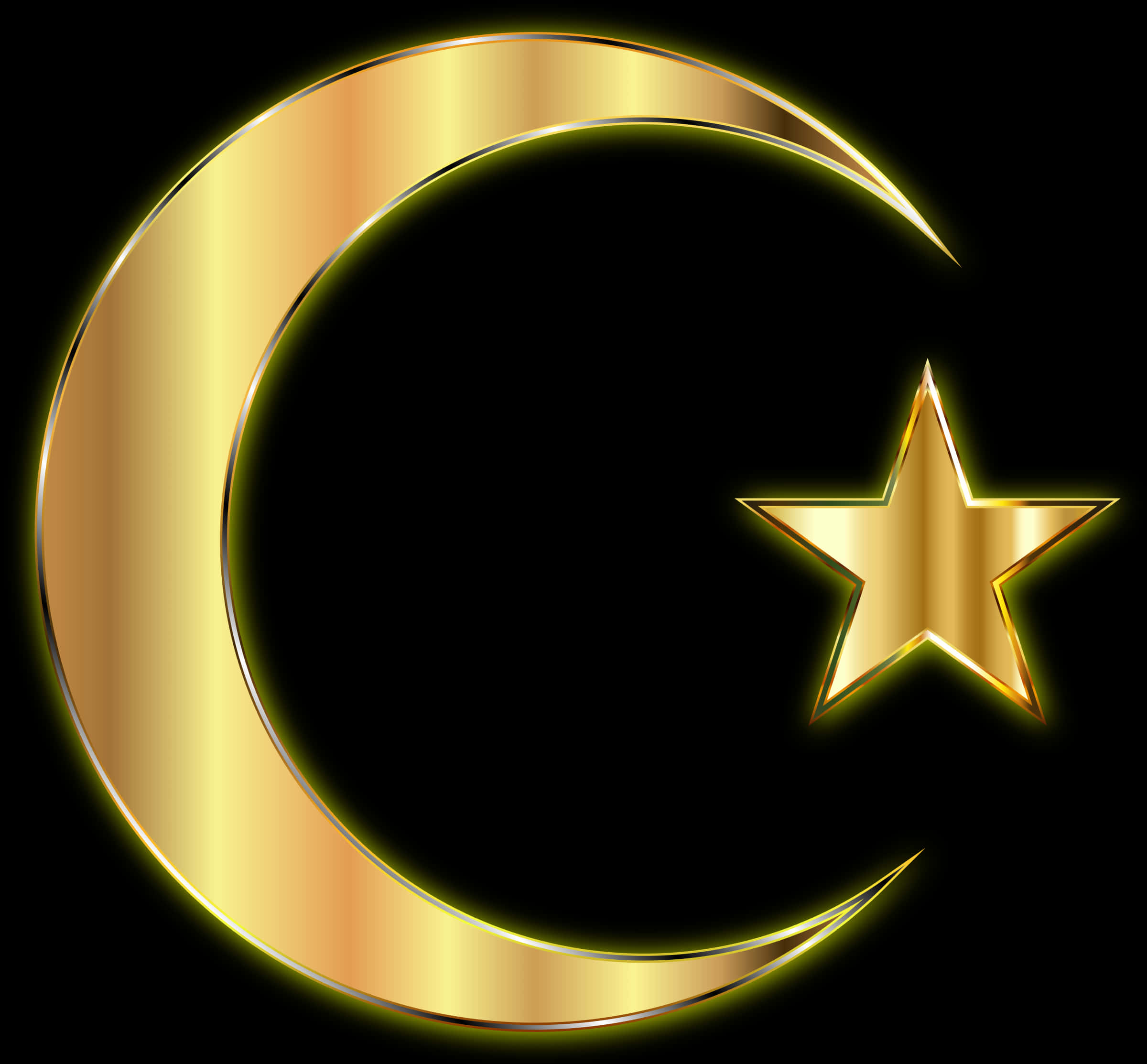 Golden Crescent Moonand Star