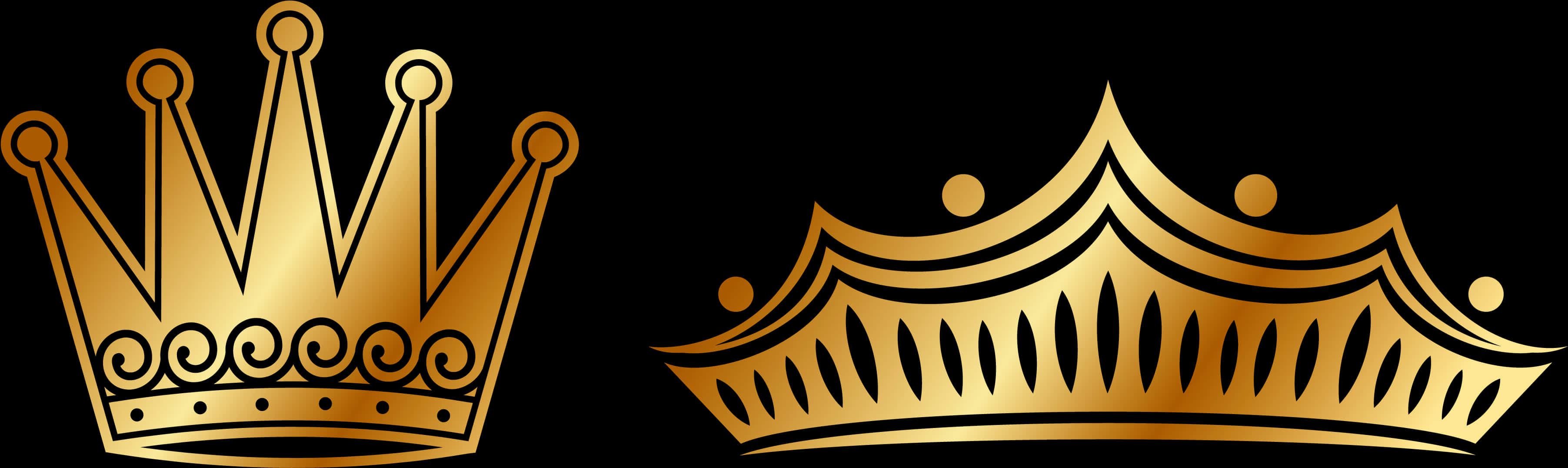 Golden Crowns Vector Illustration