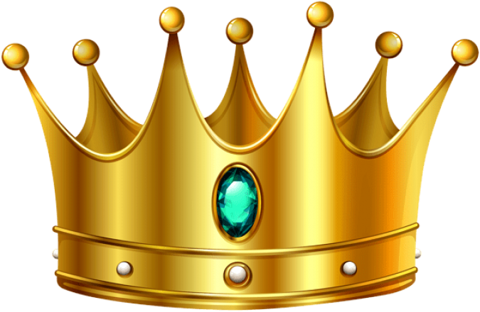 Golden Crownwith Gem Transparent Background