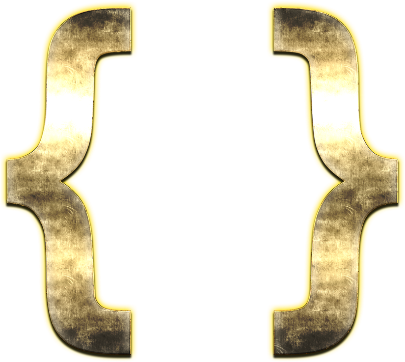 Golden Curly Brackets Graphic