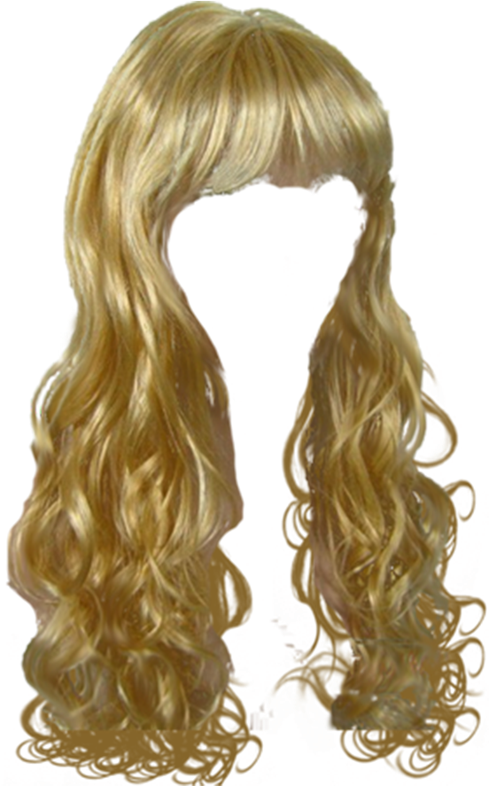 Golden Curly Hair Transparent Background