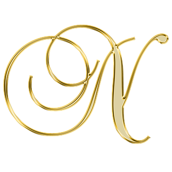 Golden Cursive Letter A