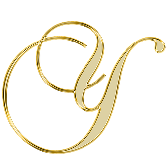 Golden Cursive Letter Q