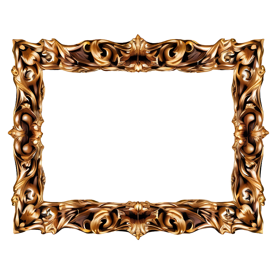 Golden Decorative Frame Png Lvr5