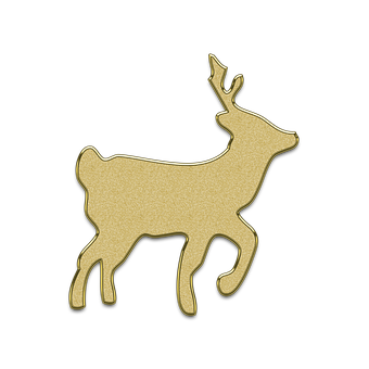 Golden Deer Silhouette Graphic