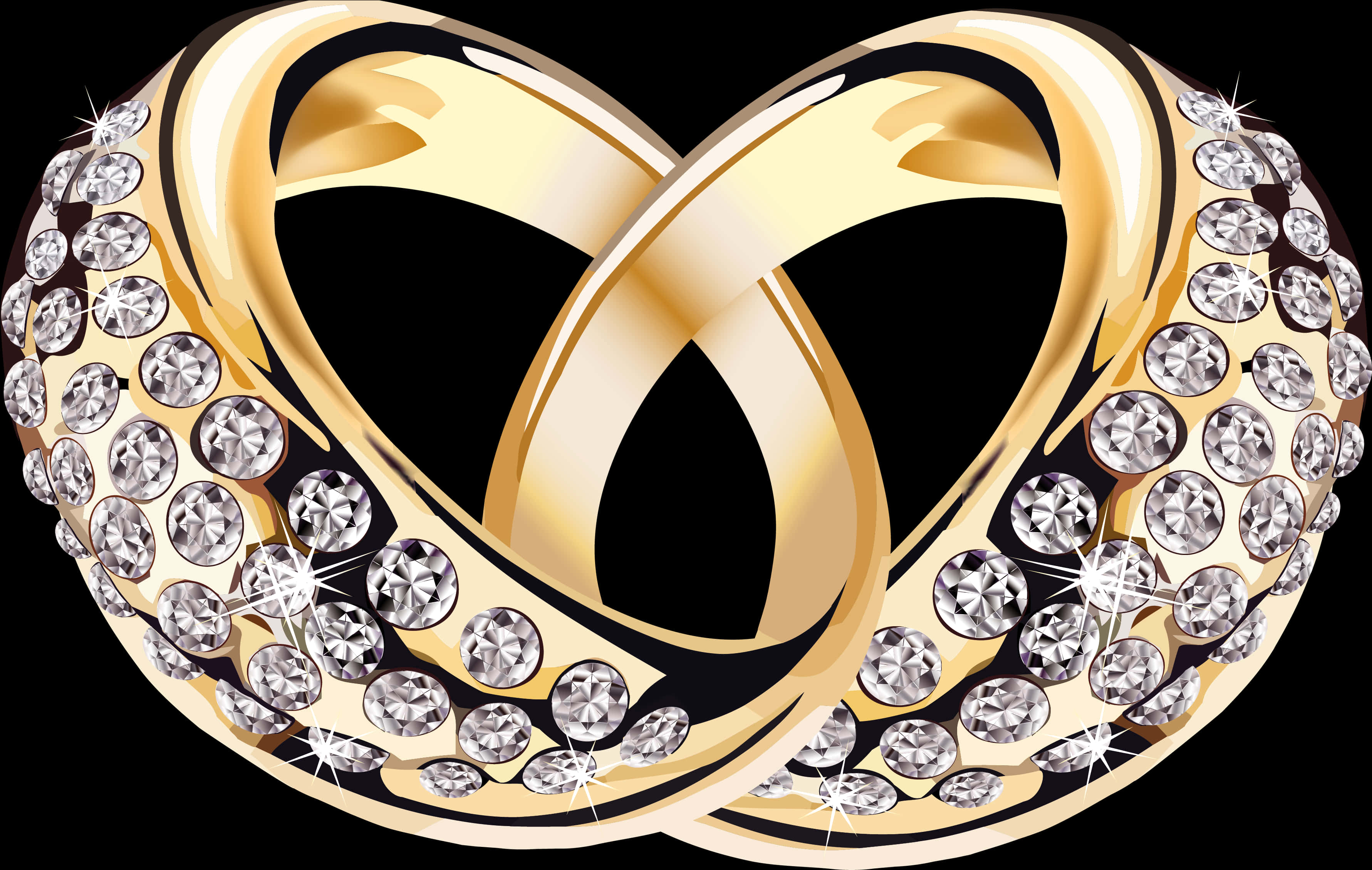 Golden Diamond Infinity Ring