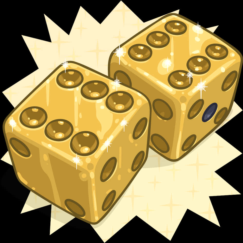 Golden Dice Sparkling Background