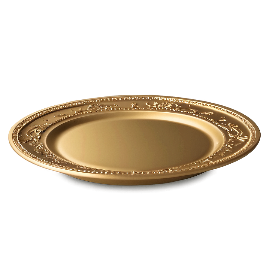 Golden Dinner Plate Png Uar85