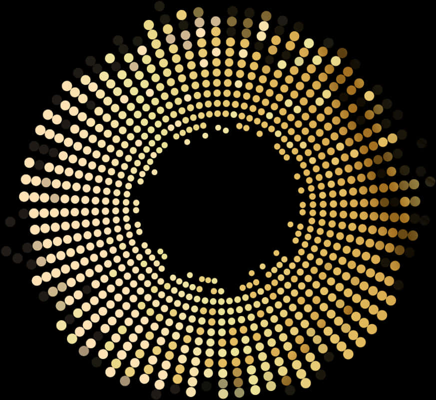 Golden Dot Spiral Abstract