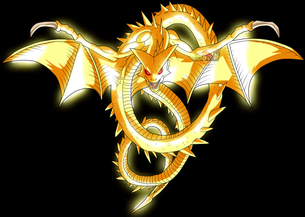 Golden Dragon Shenron Dragon Ball Artwork