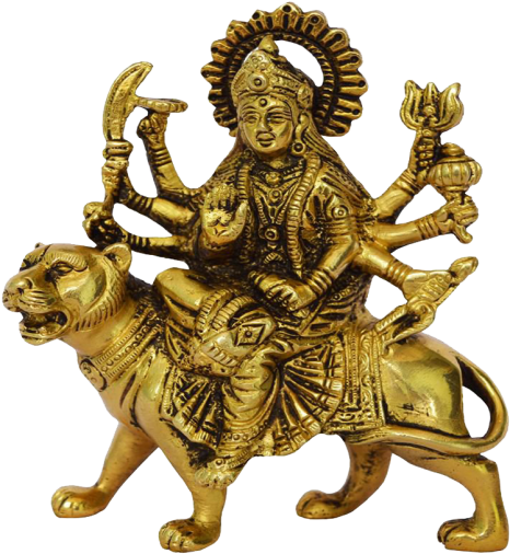 Golden_ Durga_ Idol_on_ Lion