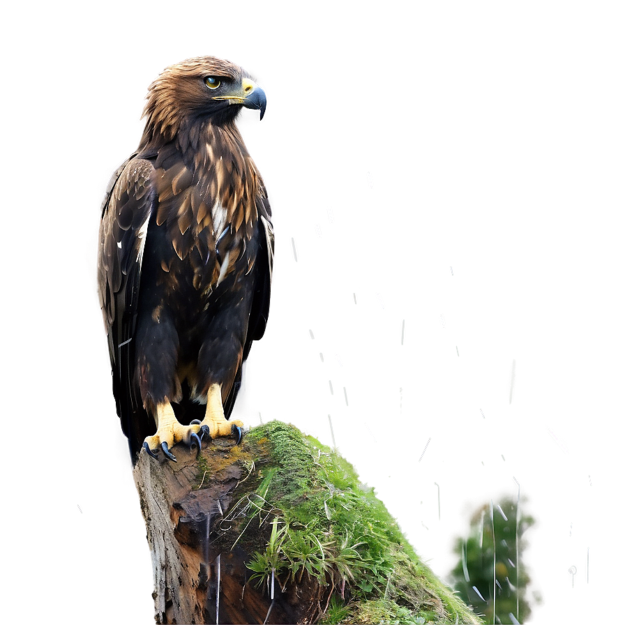 Golden Eagle In Rain Png 06202024