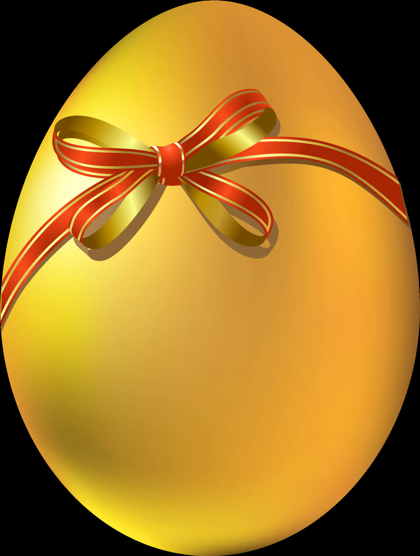 Golden Eggwith Red Ribbon