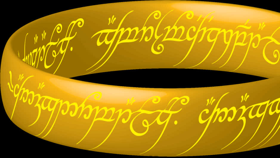 Golden Elvish Script Ring