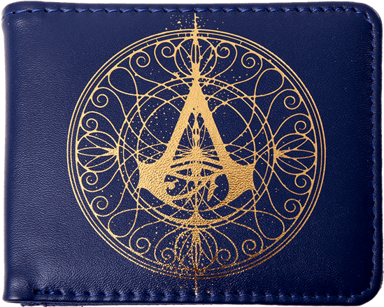 Golden Emblem Navy Wallet