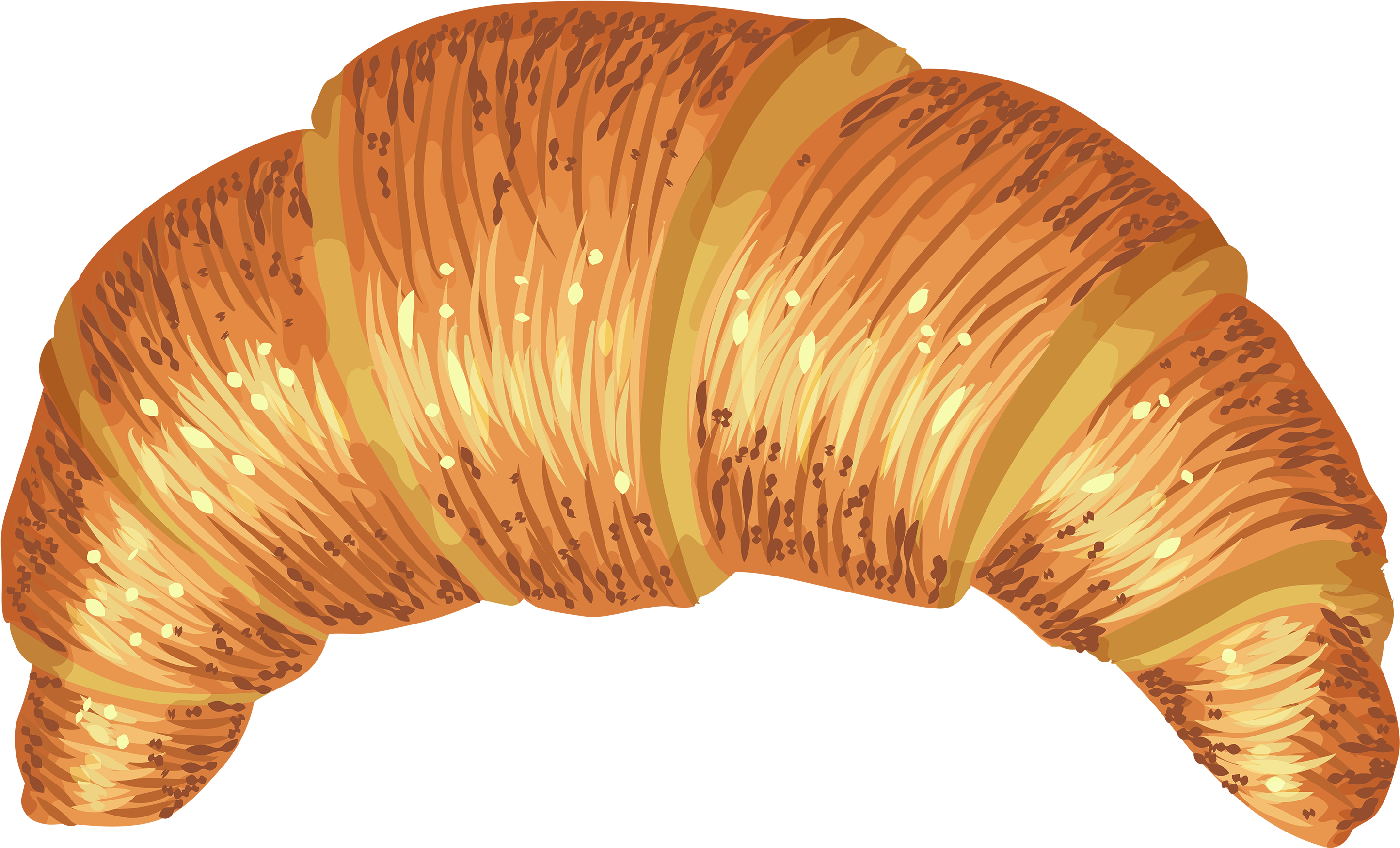 Golden Flaky Croissant Illustration