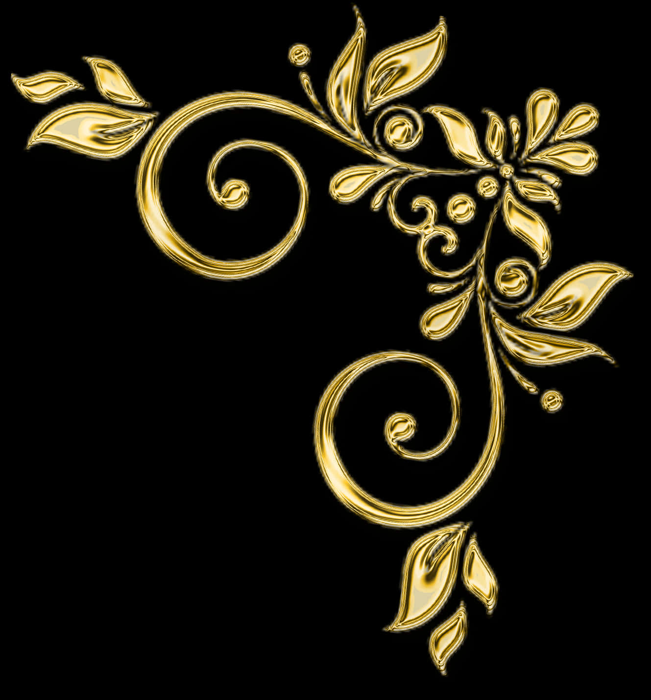 Golden Floral Corner Design