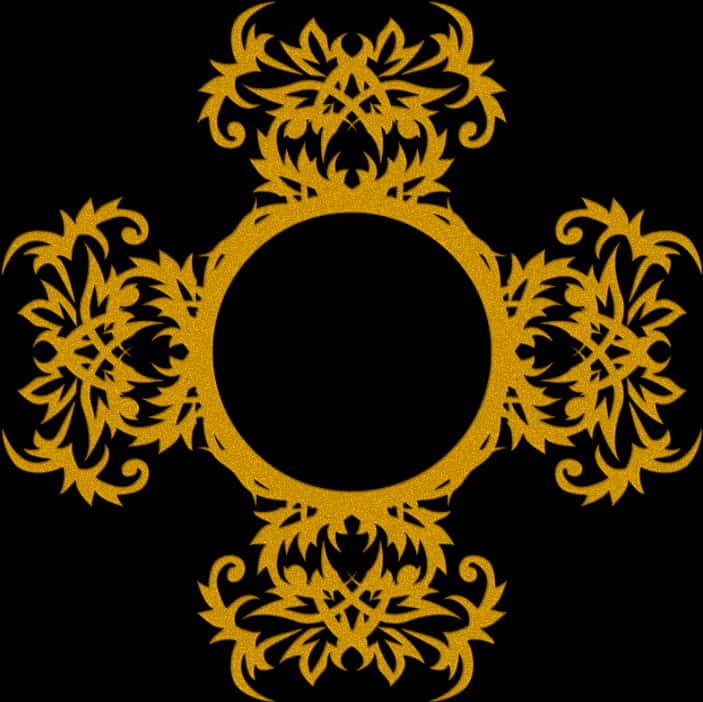 Golden Floral Frame Design