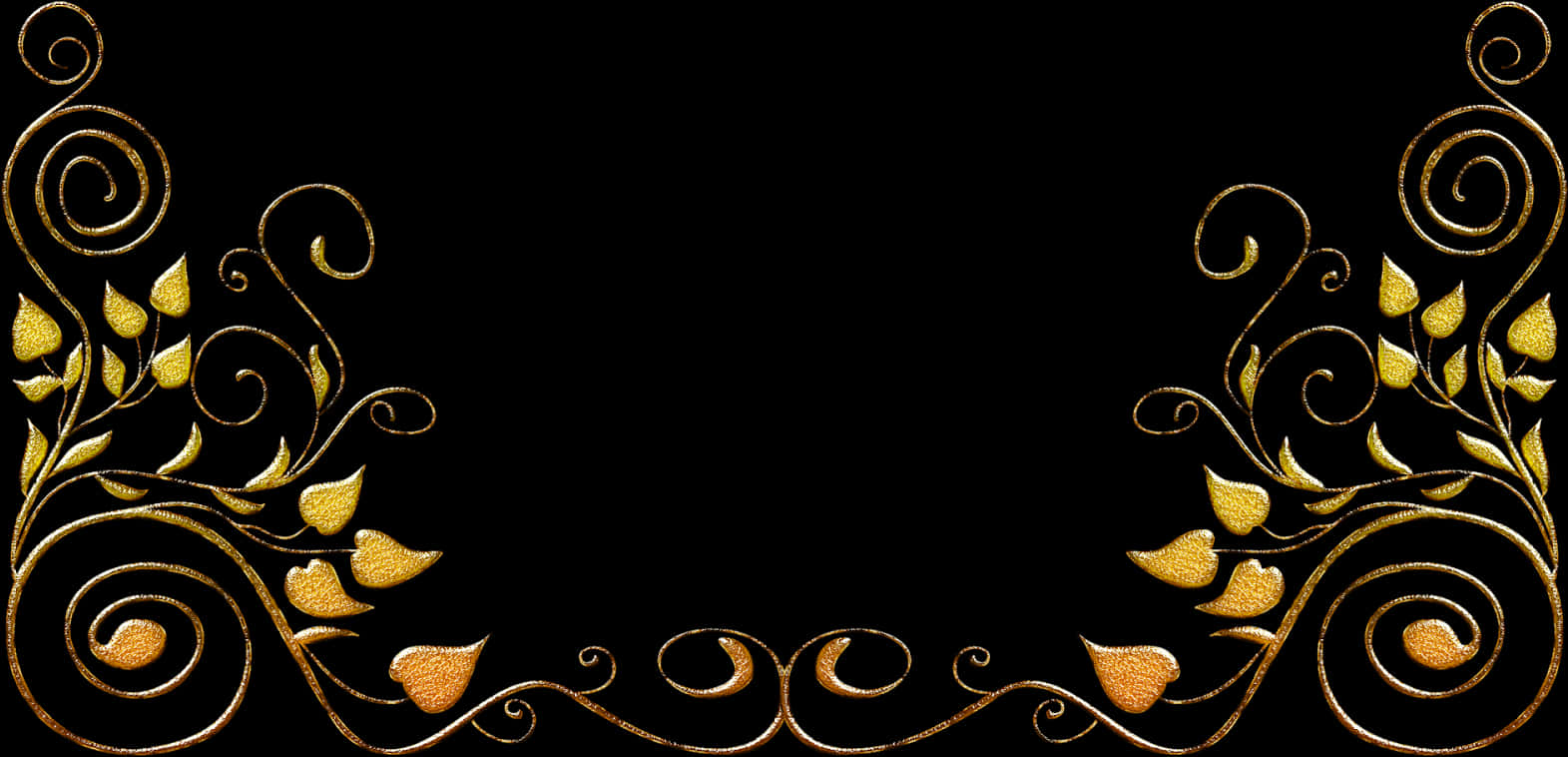 Golden Floral Frame Design