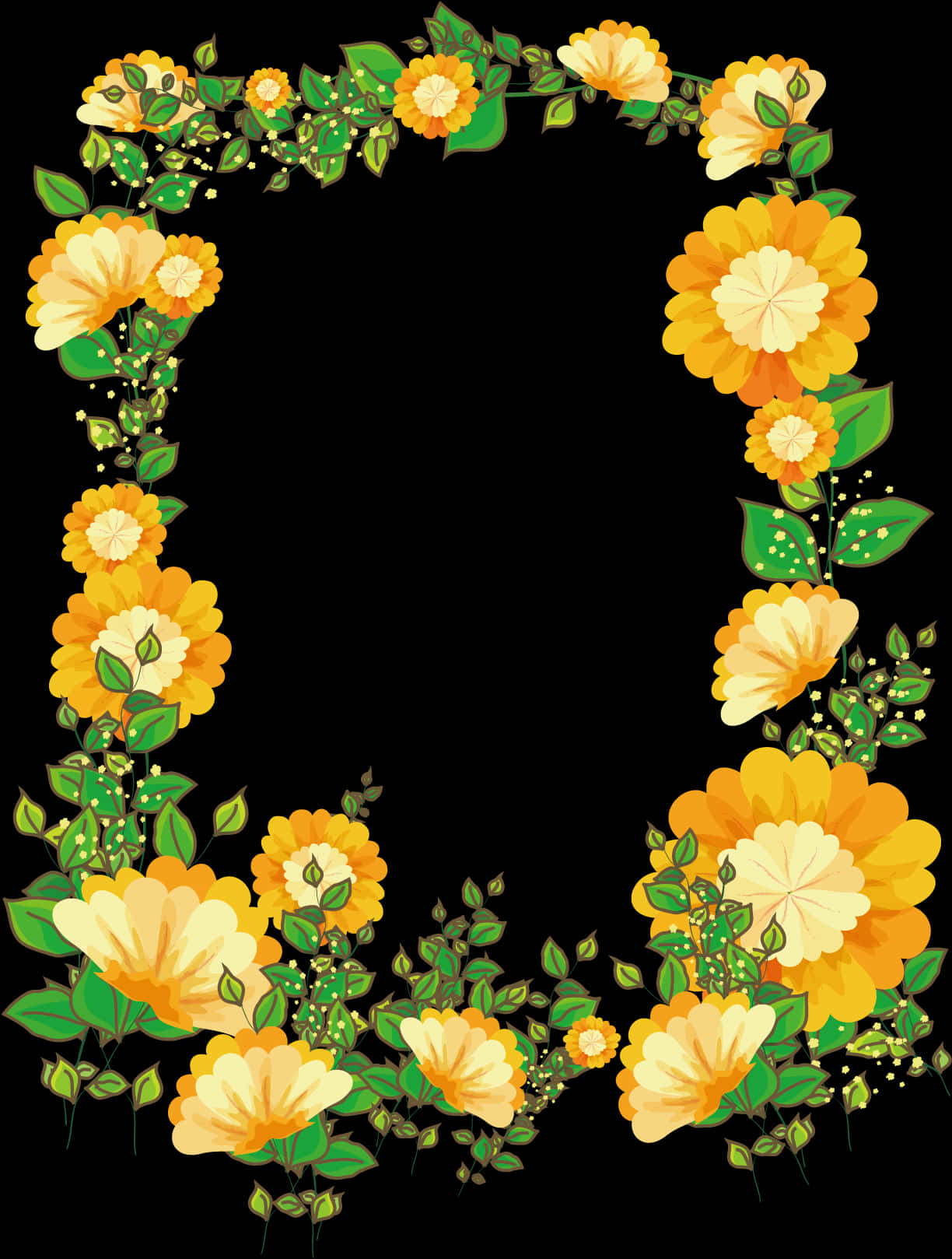 Golden_ Floral_ Frame_ Vector