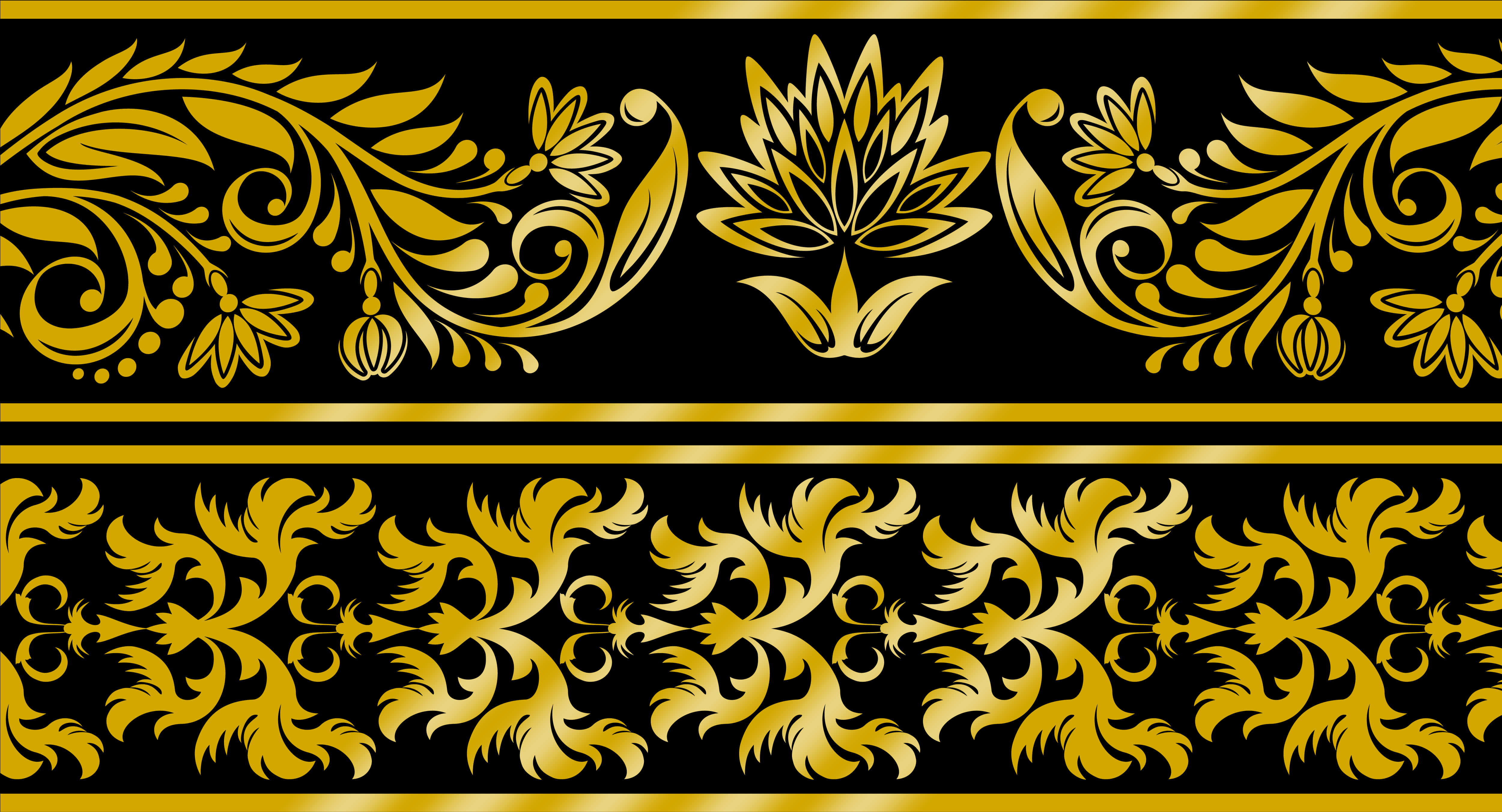 Golden Floral Lace Patterns