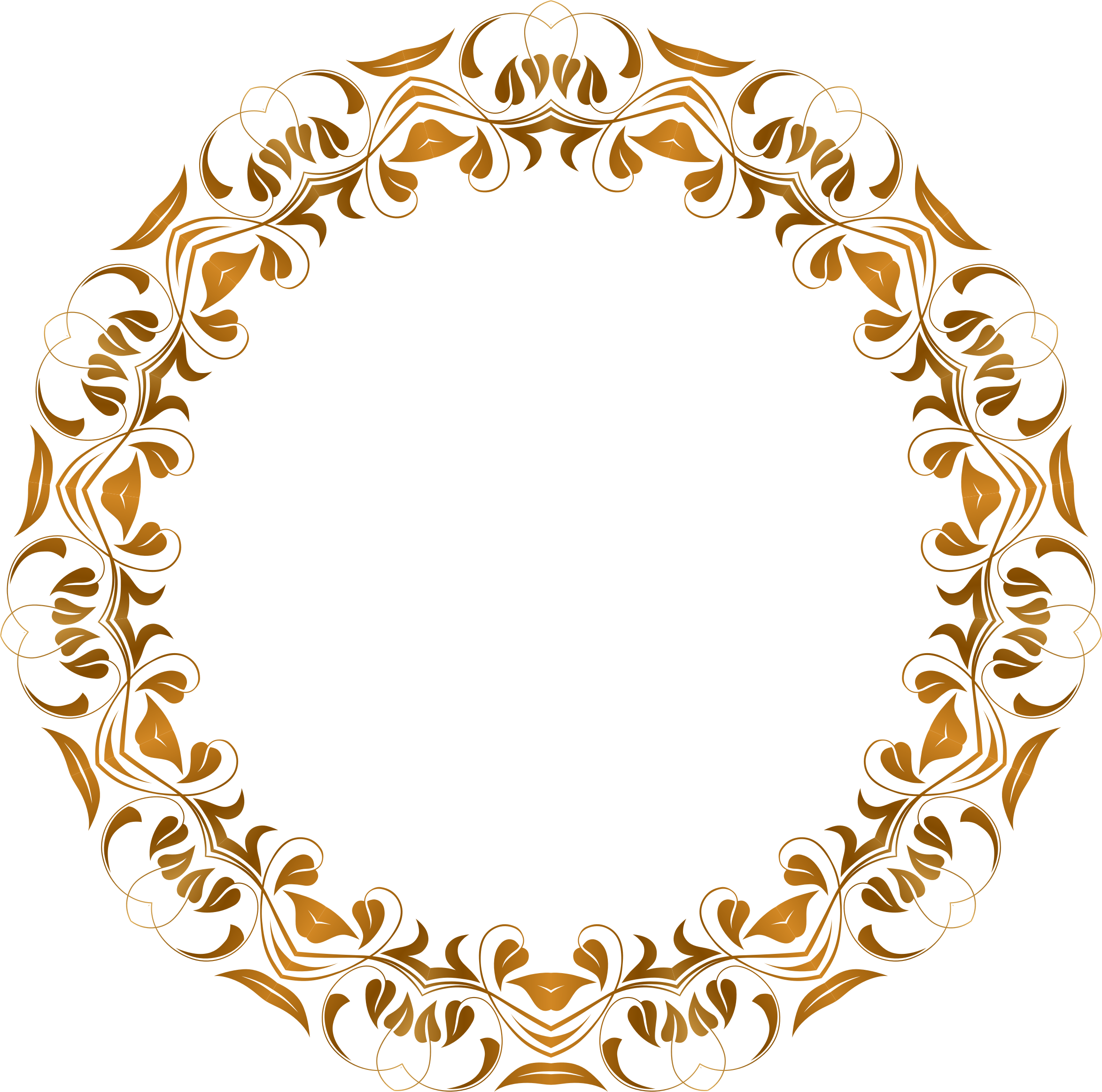 Golden Flourish Frameon Blue Background