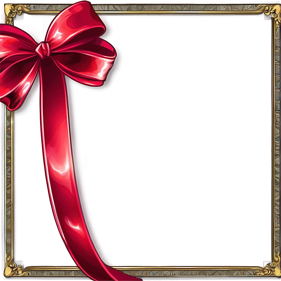 Golden Frame With Ribbon Png Dbx