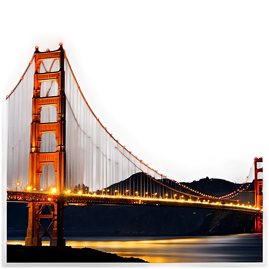 Golden Gate Bridge Night Lights Png Cbo