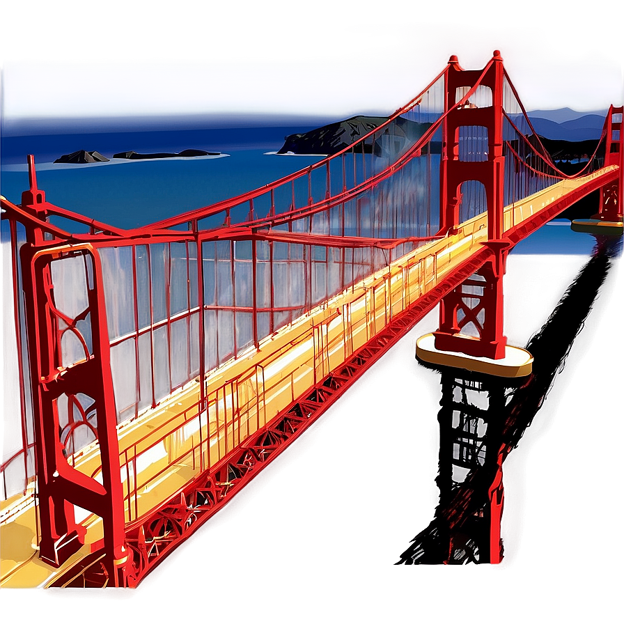 Golden Gate Bridge Reflection Water Png Qag26