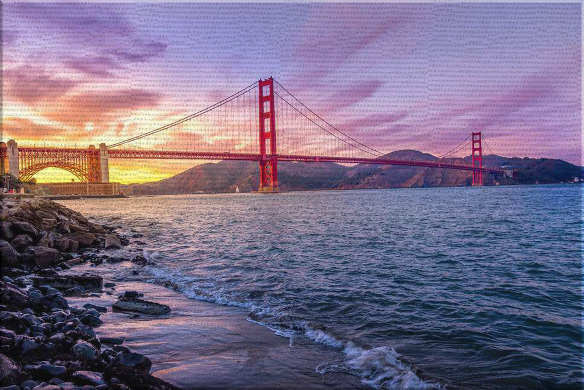 Golden Gate Bridge Sunset View