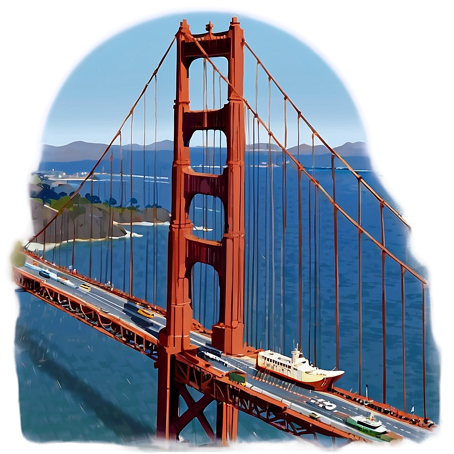 Golden Gate Bridge With Passing Ship Png 06122024