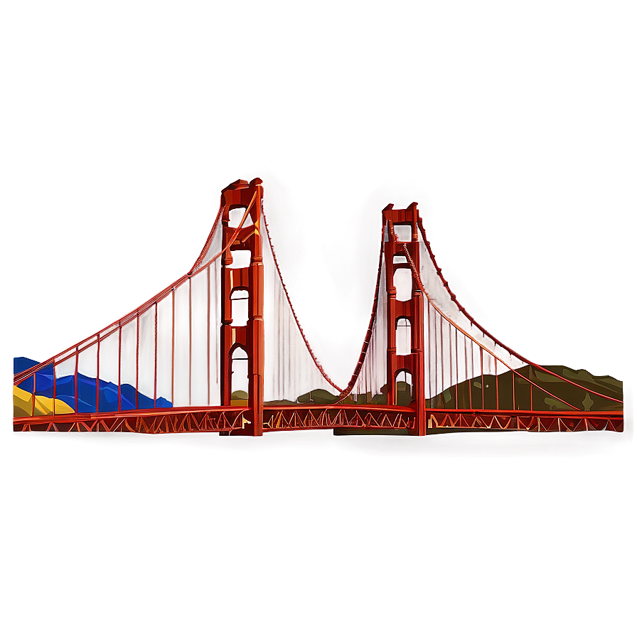 Golden Gate Bridge With Starry Night Png Wco