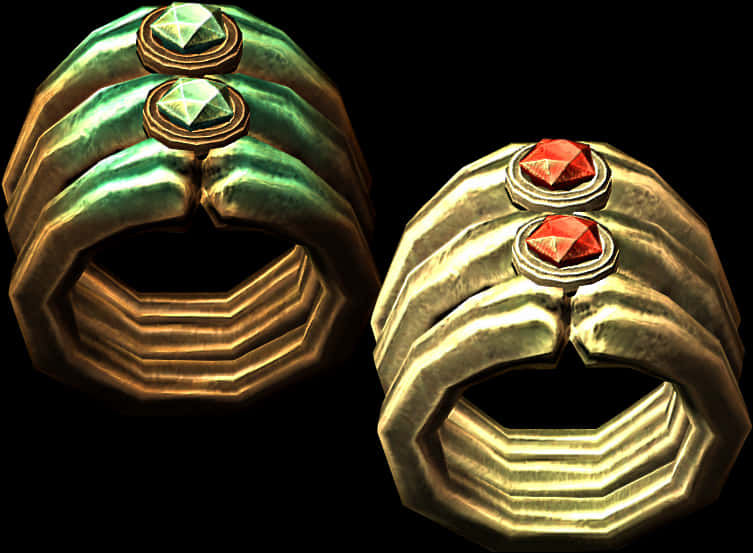 Golden Gemstone Rings Illustration