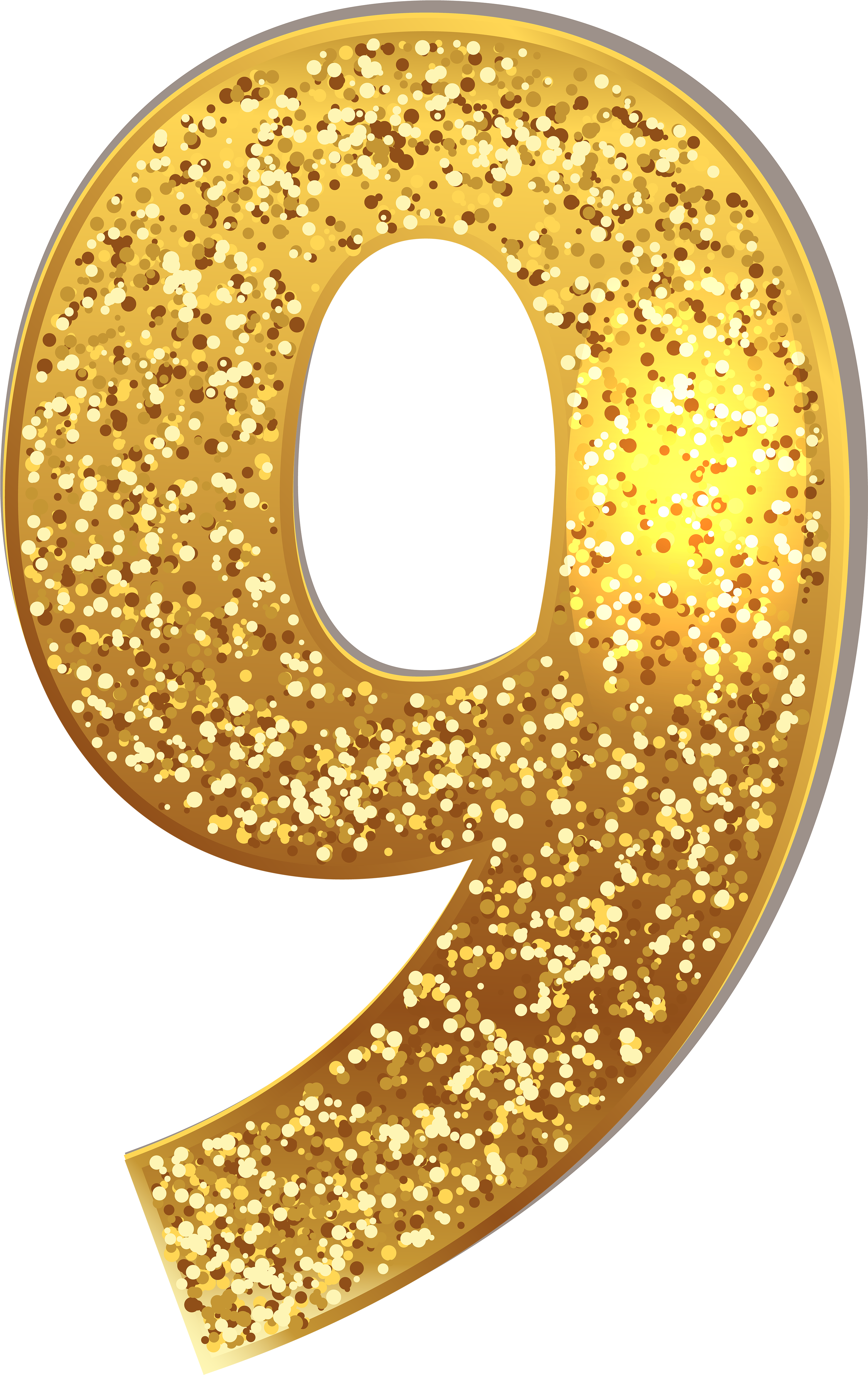 Golden Glitter Number9