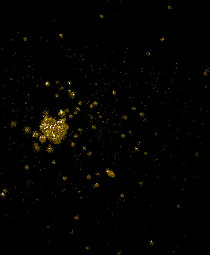 Golden Glitter Sparkleson Black Background