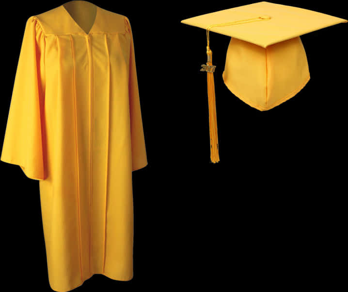 Golden Graduation Gownand Cap