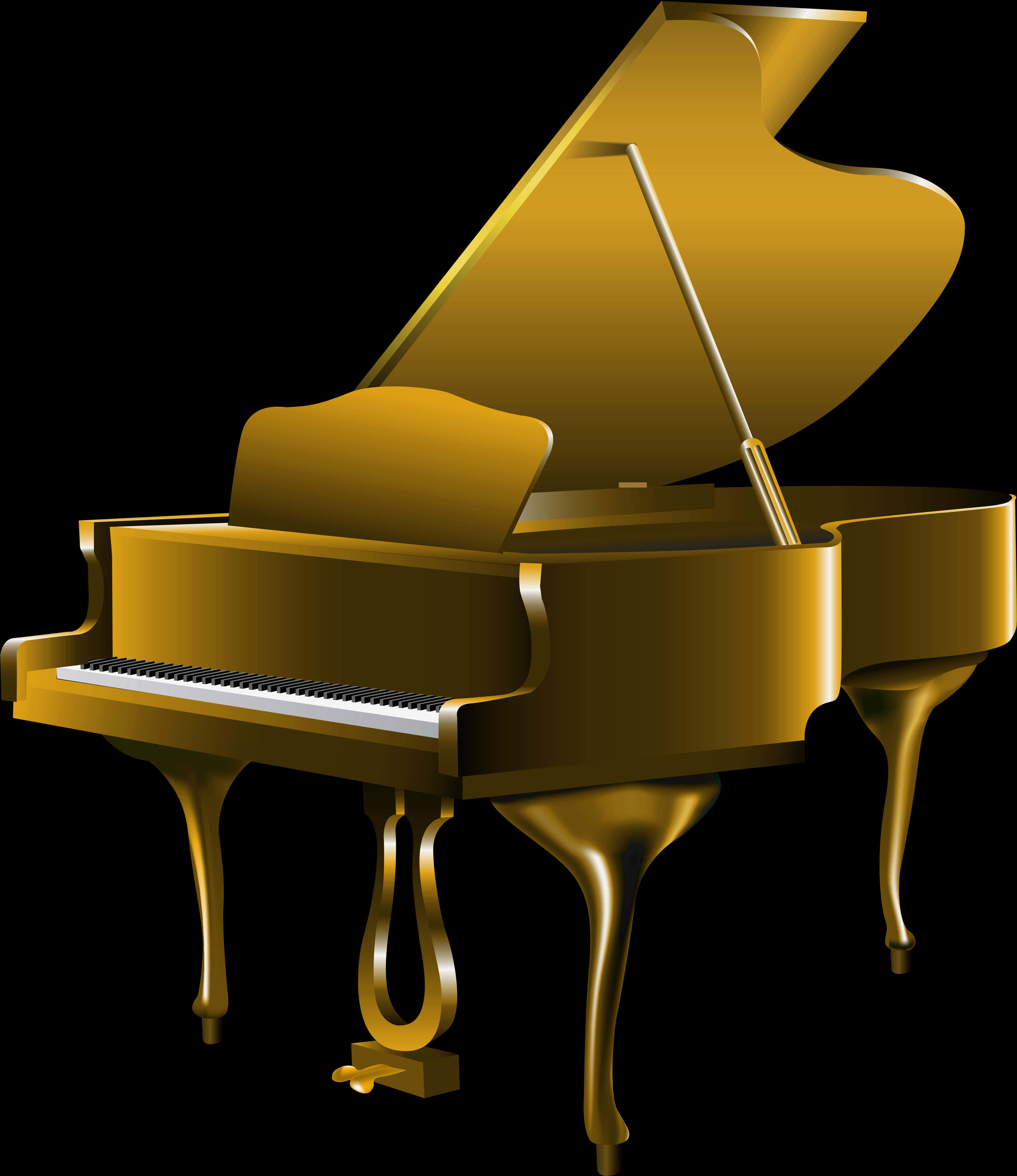 Golden Grand Piano Illustration