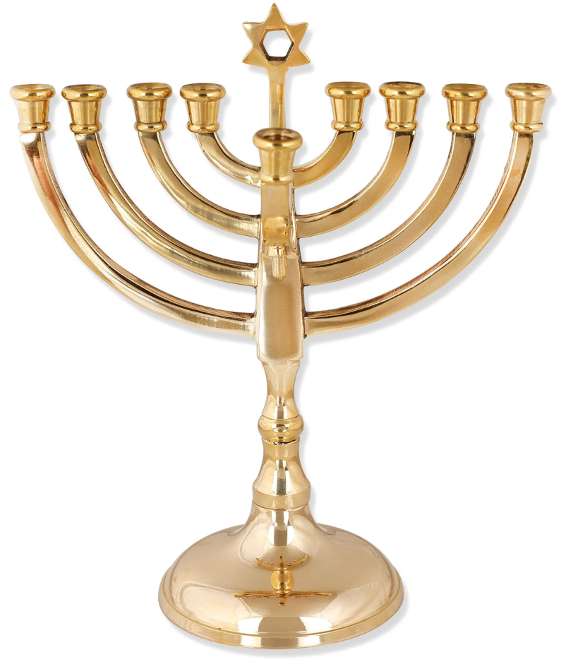 Golden Hanukkah Menorah