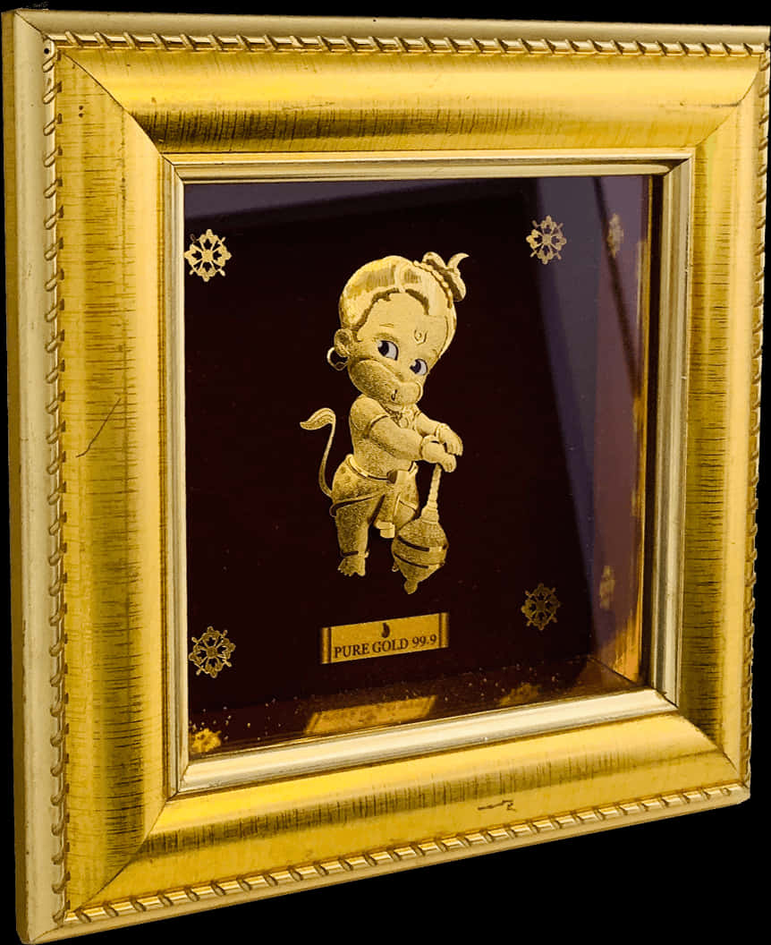 Golden_ Hanuman_ Framed_ Artwork