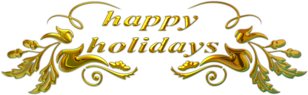 Golden Happy Holidays Text Decoration