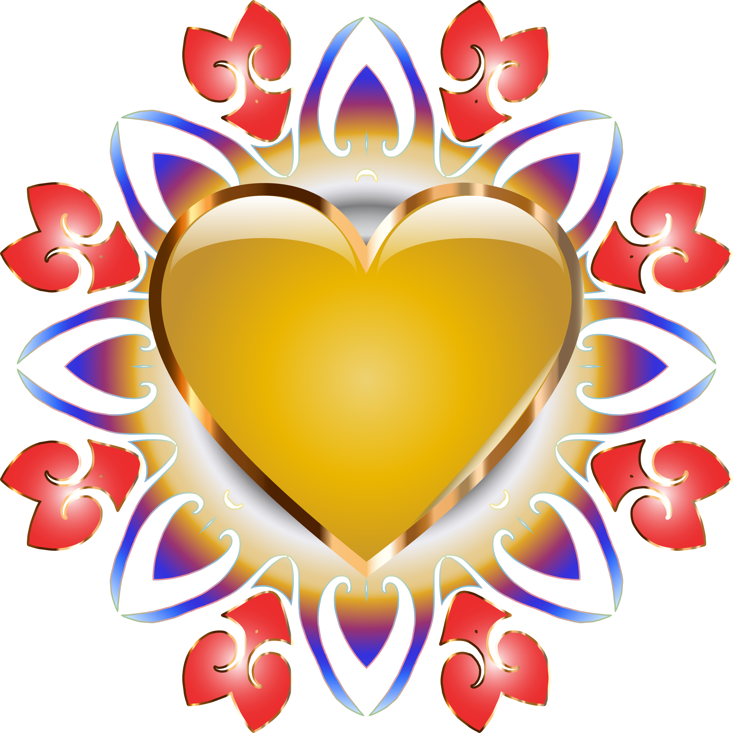 Golden Heart Abstract Design