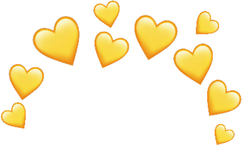 Golden Heart Emojis Scattered