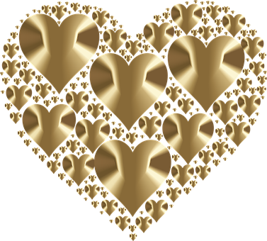 Golden Hearts Pattern