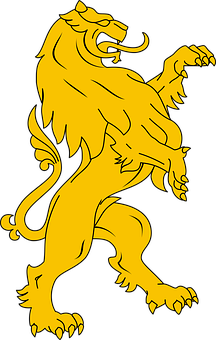 Golden Heraldic Lion