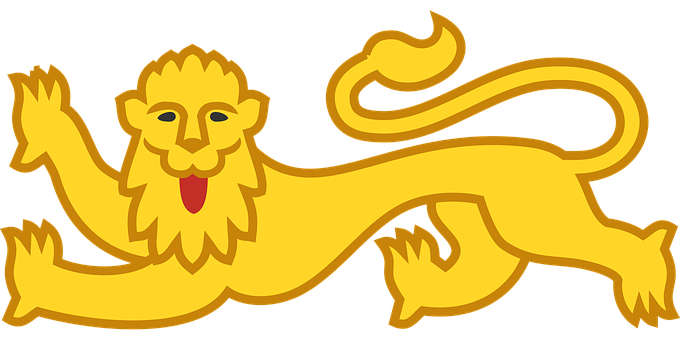 Golden_ Heraldic_ Lion_ Vector