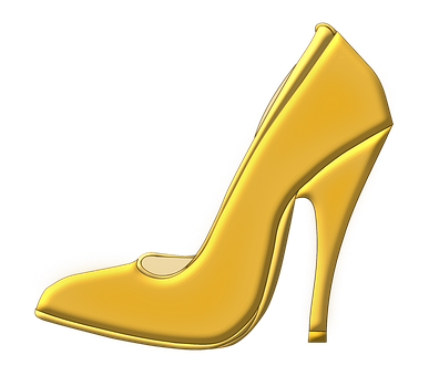 Golden High Heel Shoe