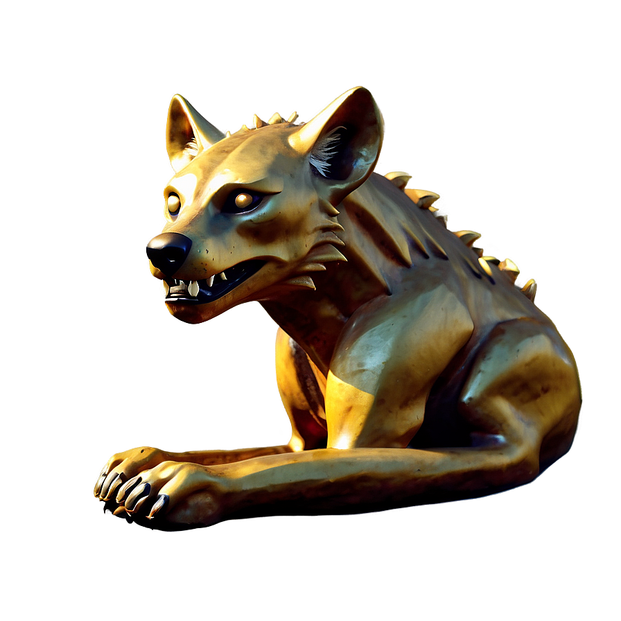 Golden Hyena Statue Png Nuo