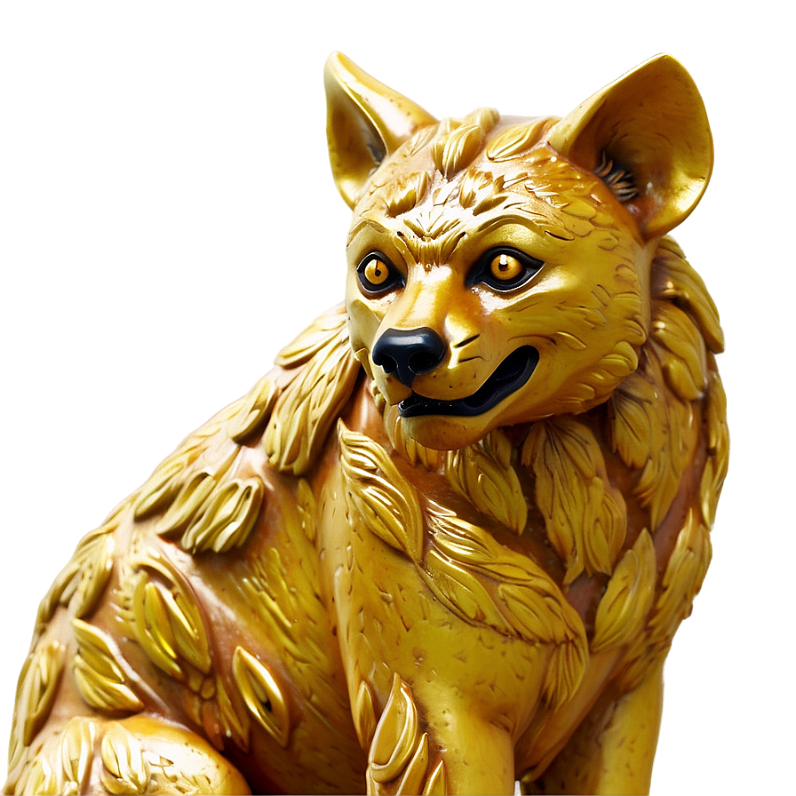 Golden Hyena Statue Png Qjh